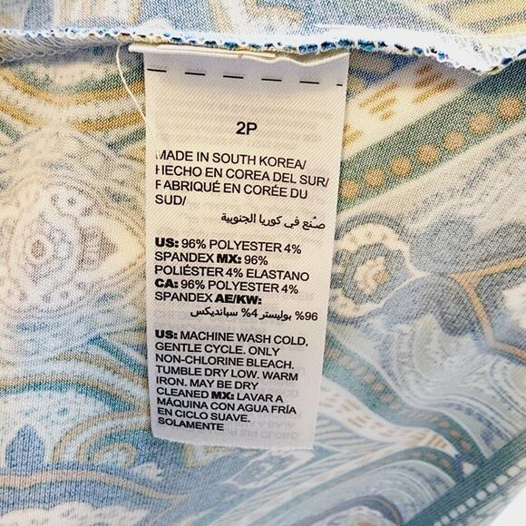 CHICOS GEOMETRIC TEAL BROWN TUNIC SIZE 2P (LARGE) - Picture 6 of 6